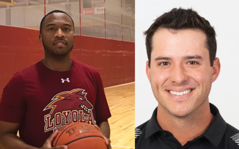 Donald Reyes (left) and Cory Amory (right, the new basketball coach and golf coach