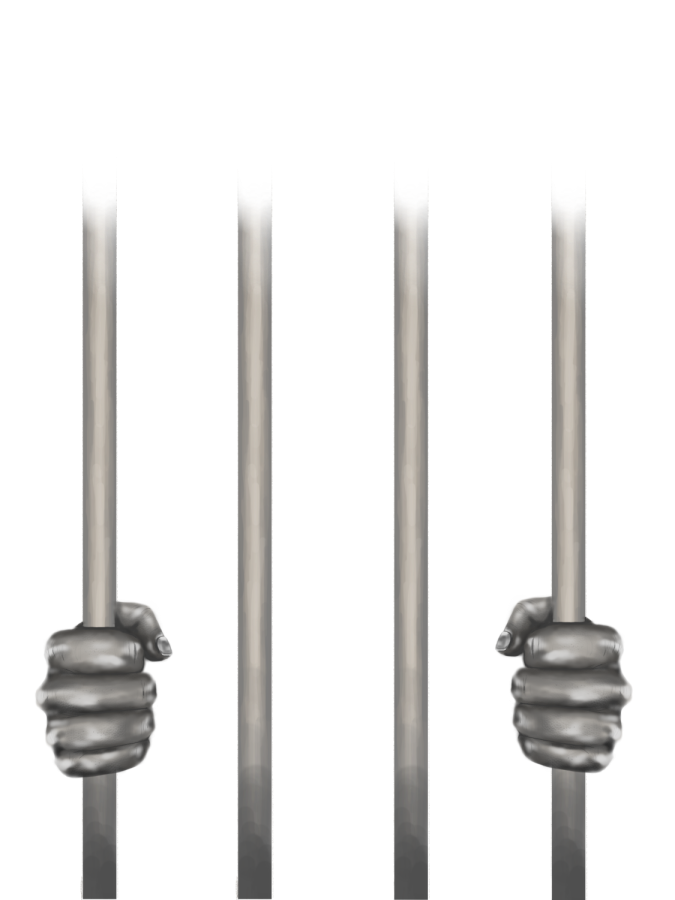 bars with hands on them resembling a jail