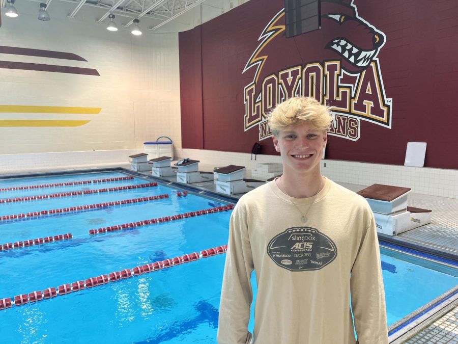 Photo of swimmer and history pre-law major Harvey Quiddington is pictured at the University Sports Complex pool.