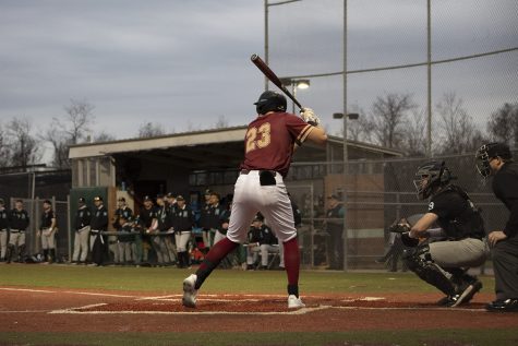 Senior infielder Luke Clement is at bat in a scrimmage against Nunez Community College at Segnette Field on Jan. 20. Clement was first team All-Southern States Athletic Conference last season as a designated hitter.