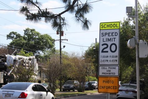 School zone sign without a light.