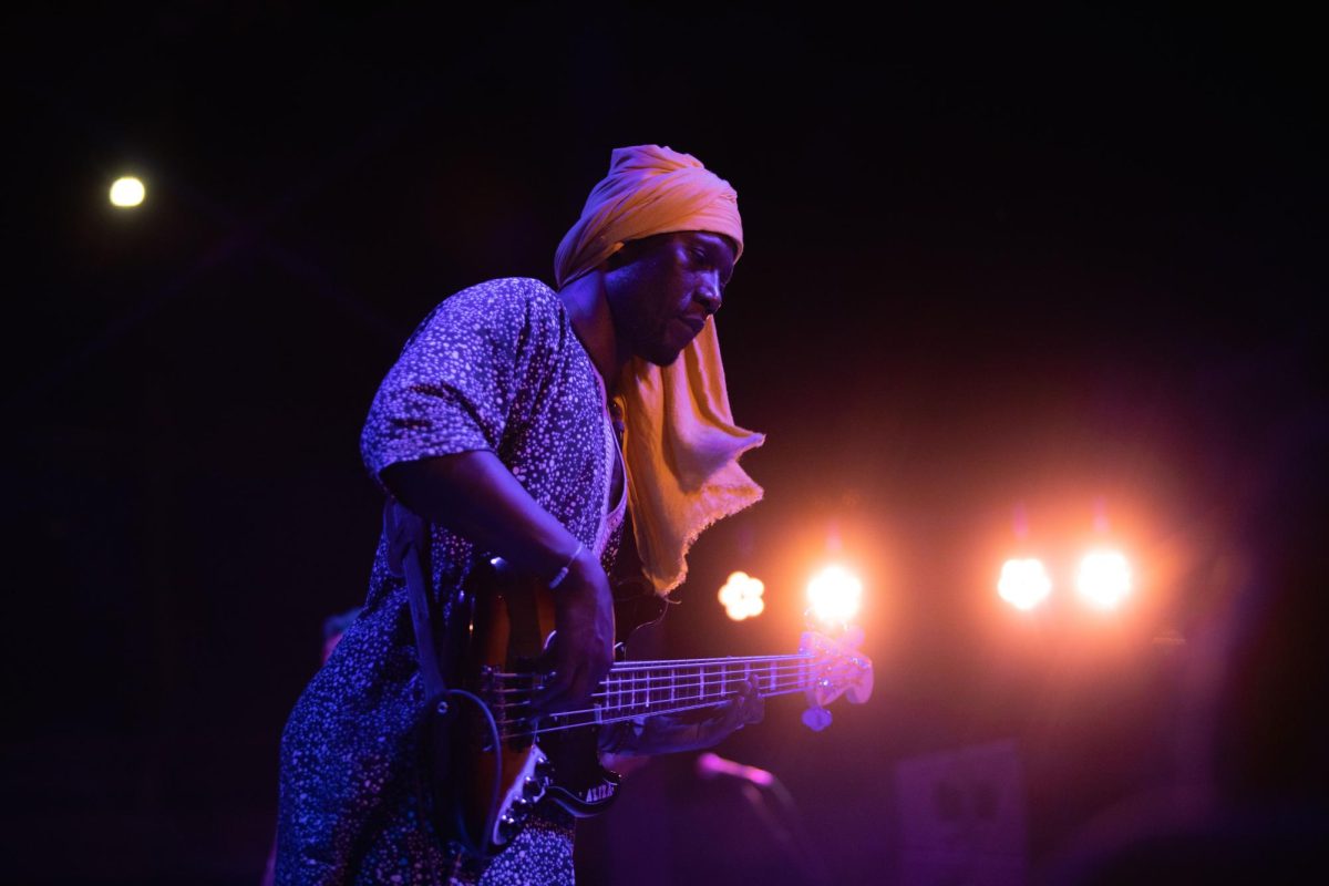 Bassist Youba Dia performs at The Broadside on Sept. 15, 2023. The band is on their Peace and Love tour, which is traveling through the U.S. and Europe.
