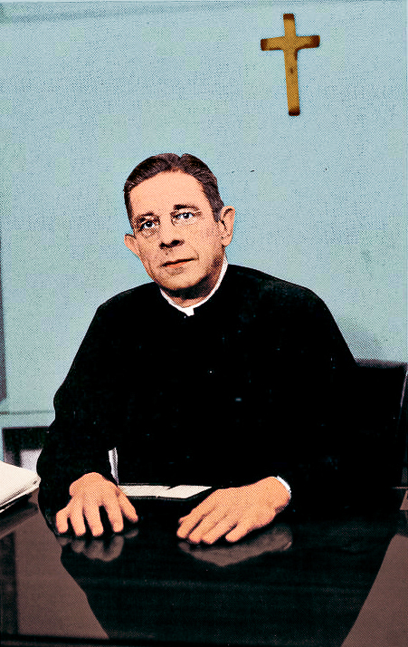 Colorized photograph of Louis J. Twomey from The Wolf Yearbook, 1965. 