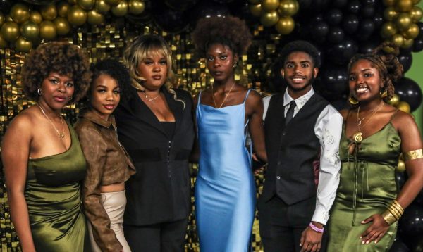 NAACP editorial board at the Black Excellence awards on Feb. 23. Pictured (L-R): Makayla Hairston, Liana Tarte, Nyla Cunningman, Ashleigh Laws, Torron Brown Jr., and Akilah Toney.
