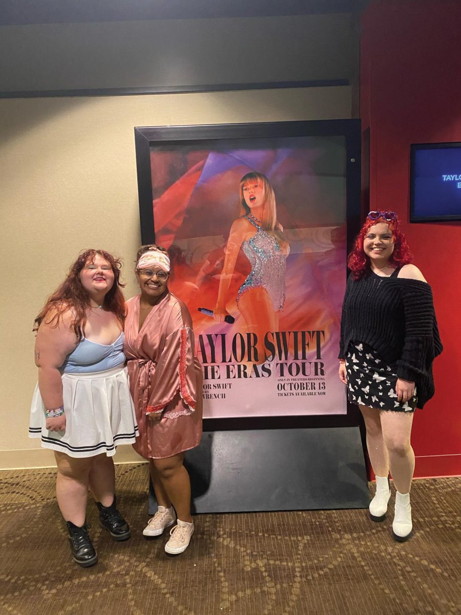 Kloe Witt, Maleigh Crespo, and Addison Laird at the premiere of The Eras Tour at AMC Clearview Palace 12 in Metairie on Oct. 30, 2023. Photo Courtesy of Maleigh Crespo