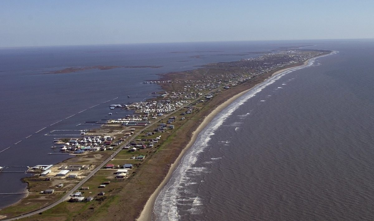 ** ADVANCE FOR SUNDAY, AUG. 11 **A portion of Grand Isle, La., is visible in this March 6, 2002, aerial photo. A widely publicized government report recently predicted that sea-level rise caused by global warming could swallow sizeable chunks of the coastal United States in the coming century. Grand Isle, on the Southern most tip of Louisiana, has been battling costal erosion by the surrounding Gulf of Mexico for years. (AP Photo/Bill Haber)