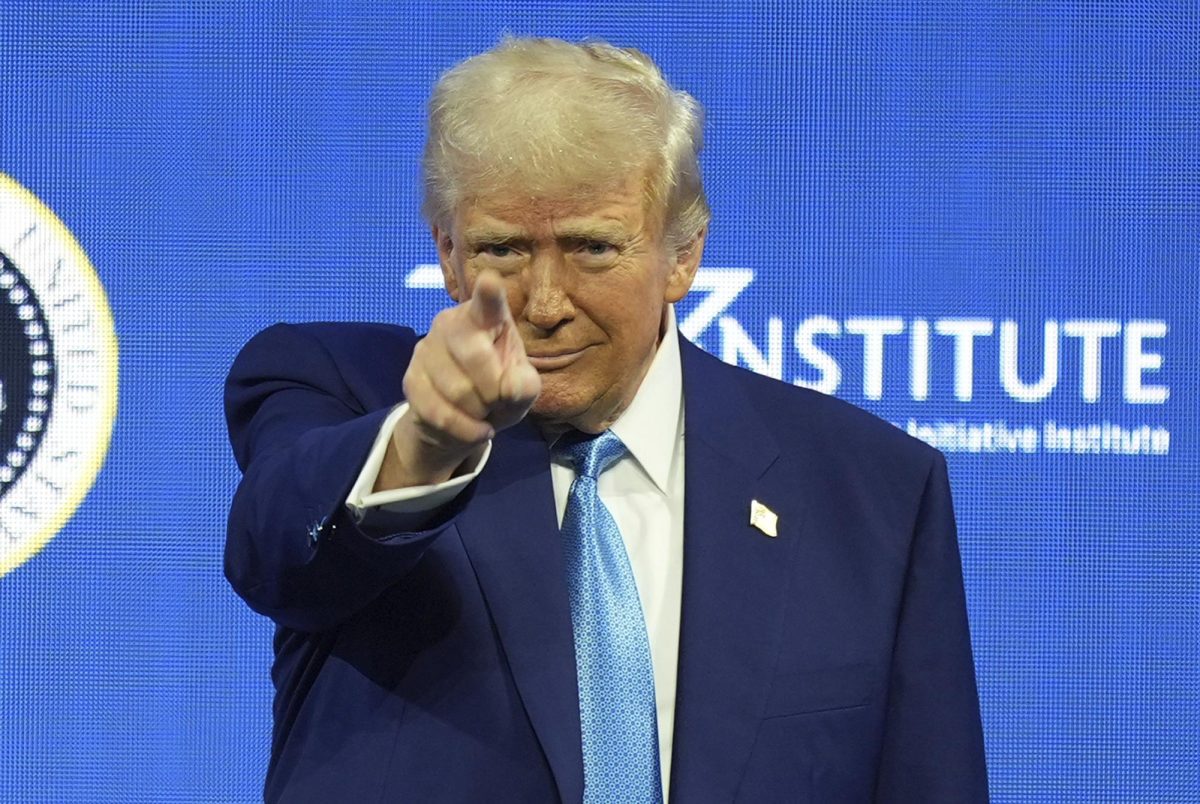 President Donald Trump arrives to speak at the Future Investment Initiative (FII) Institute summit in Miami Beach, Fla., Wednesday, Feb. 19, 2025. (AP Photo/Rebecca Blackwell)