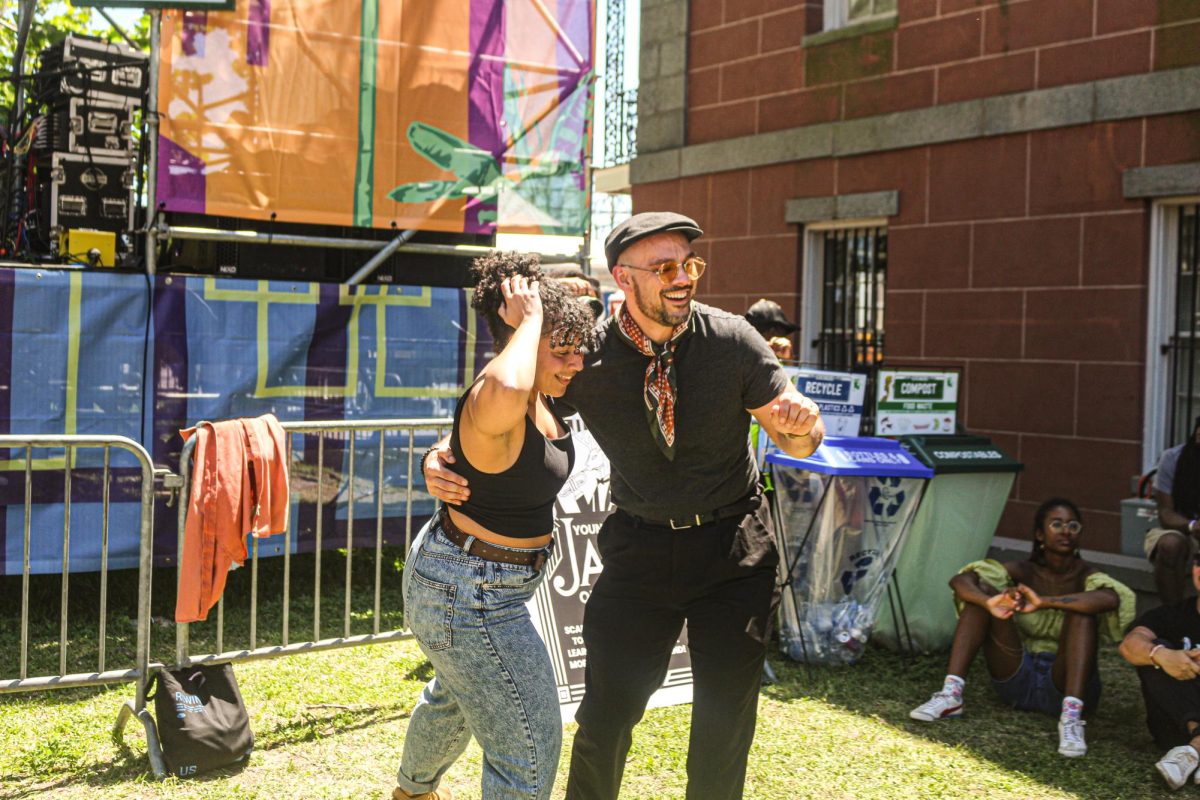 Community members danced to local artist at French Quarter fest on April 12, 2025. Heidi Herrera/The Maroon