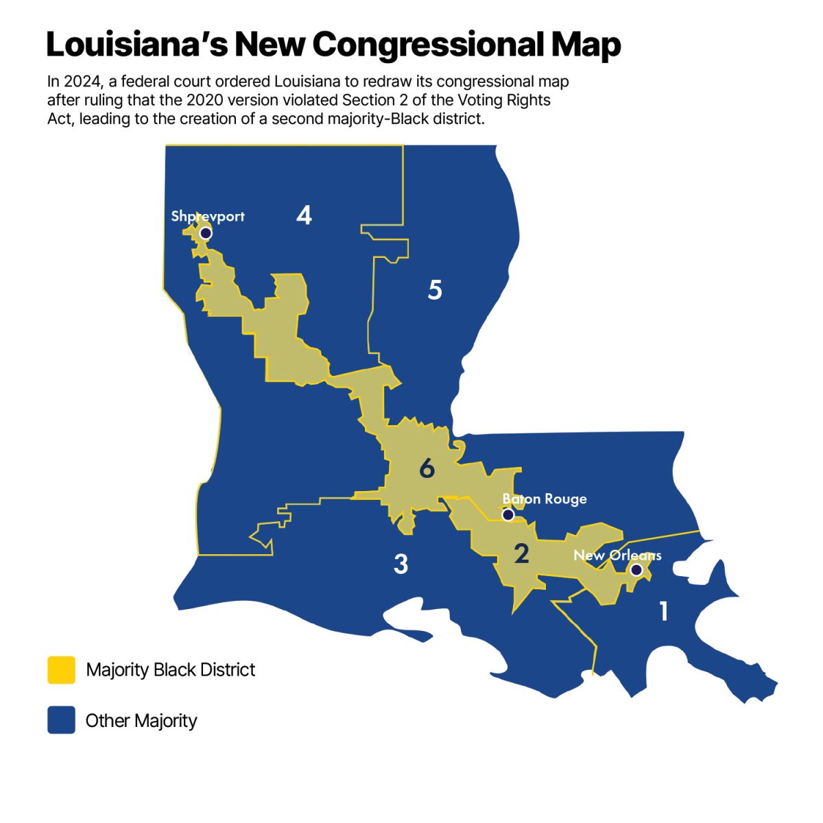 Louisiana's congressional map. 