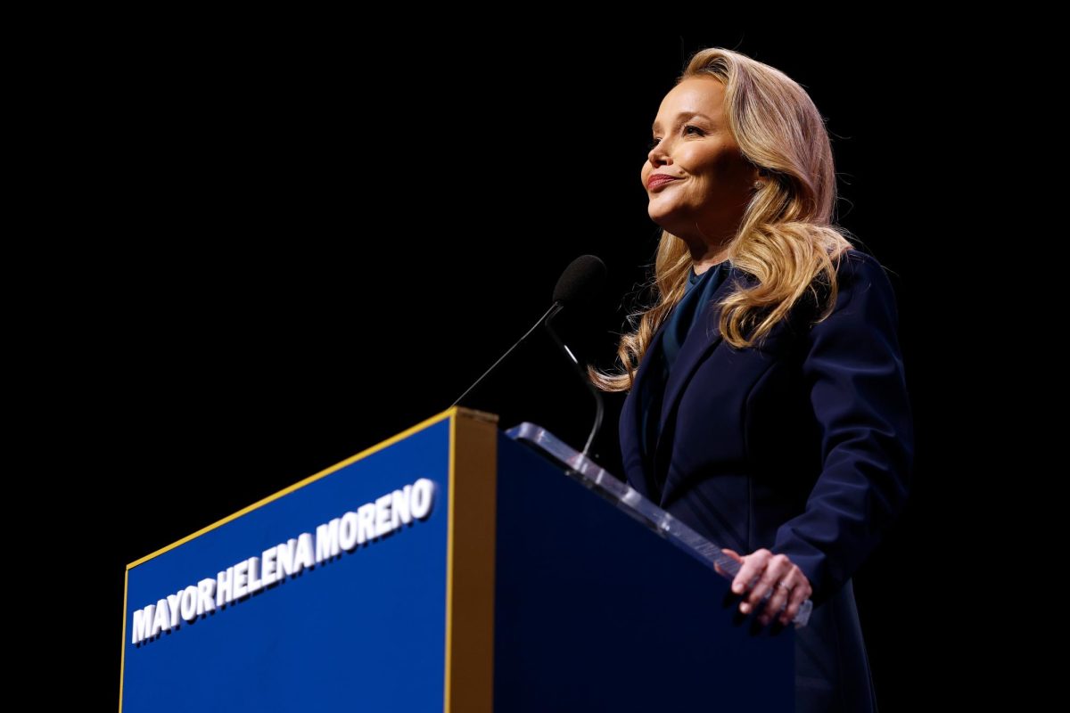 Mayor Helena Moreno delivers her inaugural address after being sworn in as New Orleans' 63rd mayor, outlining her vision for the city's future before a crowd of more than 2,500 guests at the Saenger Theatre on Monday, Jan. 12, 2026 in New Orleans. 