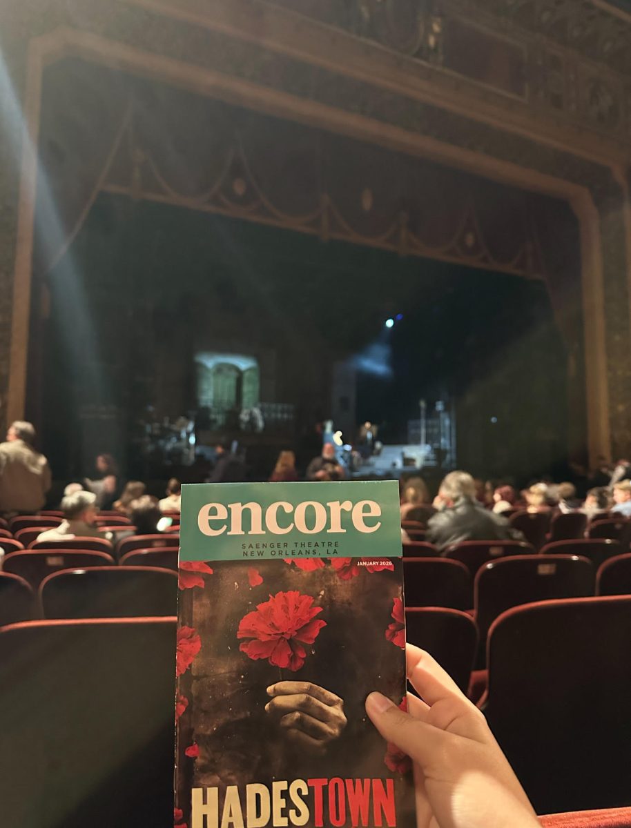 The playbill for Hadestown at the Saenger theater. 
