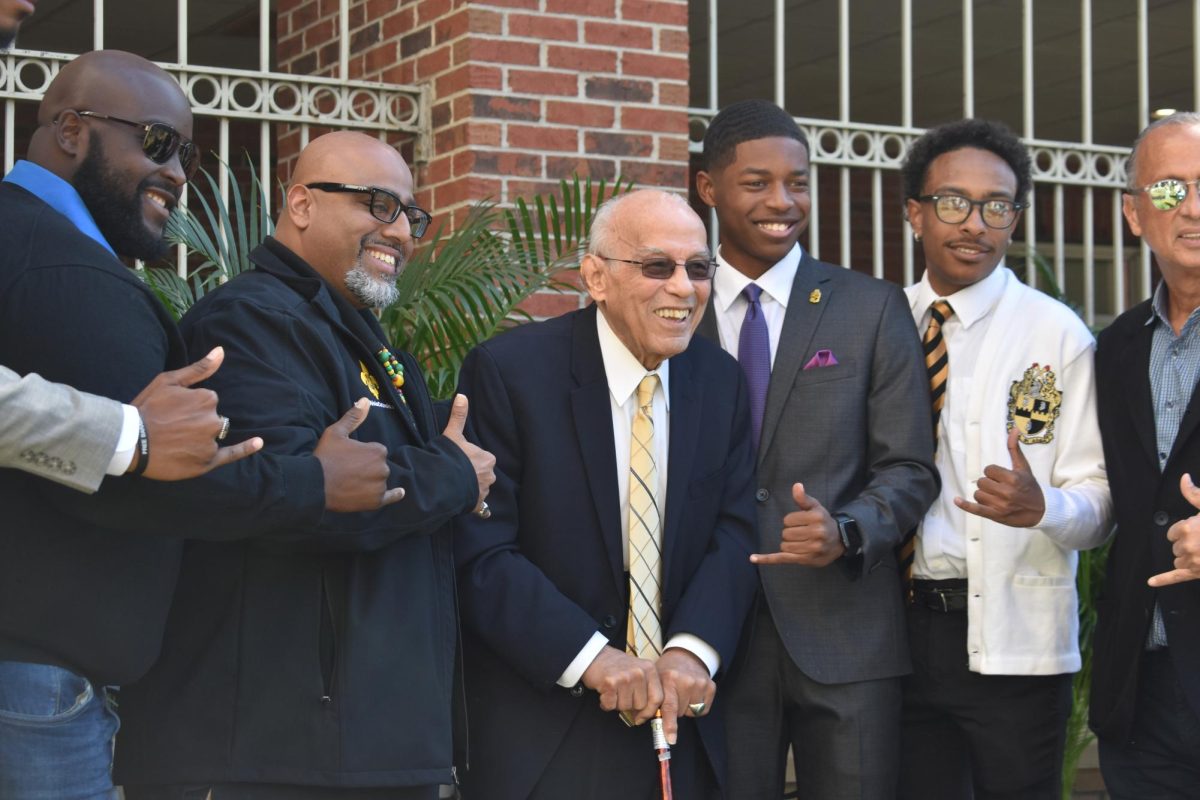 Dr. Norman C. Francis and others from the Loyola community celebrate the blessing of the new Francis Family Hall in 2022. 