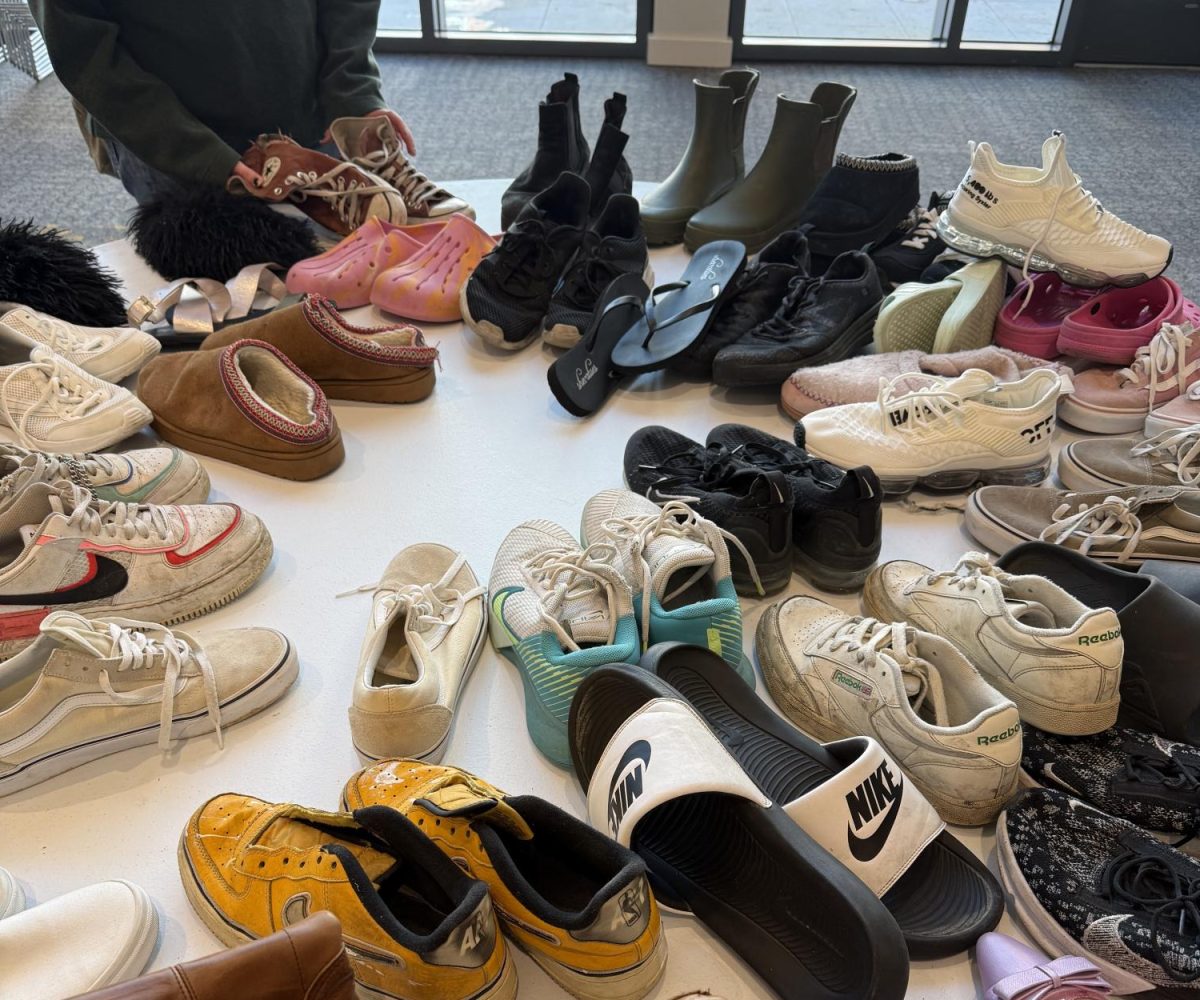 Shoe table from LUCAP event donated by Loyola students.