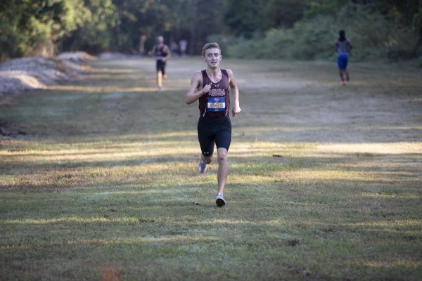 Jace Luckoski running at one of his cross-country meet. He has been awarded scholor athlete of the year award for the seond time. Courtesy of Loyola New Orleans Athletics